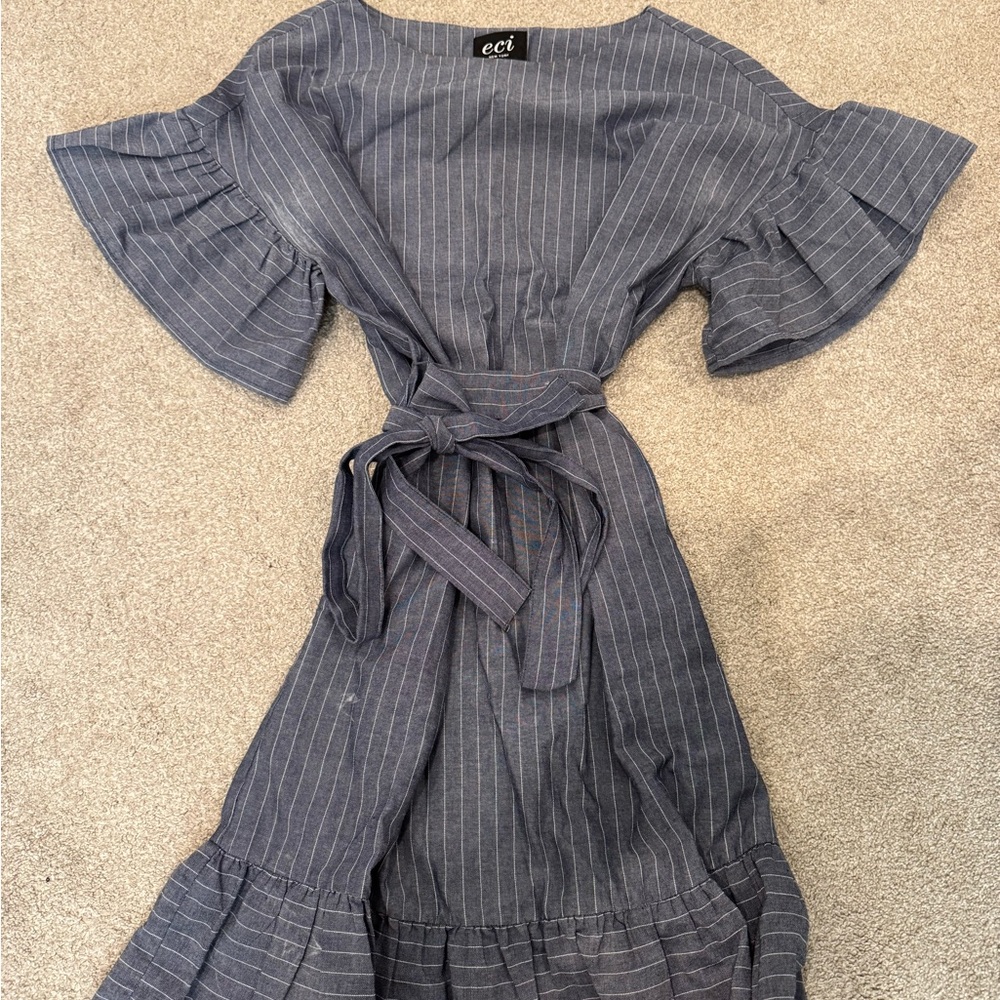 Women's Blue Striped Dress